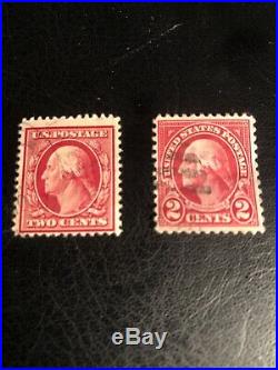 Rare Lot Of Two George Washington Red 2 Cent Antique Stamps