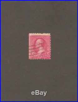 Rare Scott 251/266 Washington 2 cent stamp Red Line in Left Margin