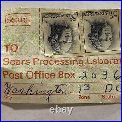 Rare Sears Processing Laboratory 35mm Film Holder With Stamps