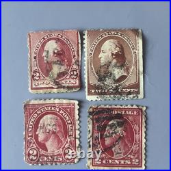 Rare US Postage Stamp group. George Washington Two 2 Cents. Four Examples