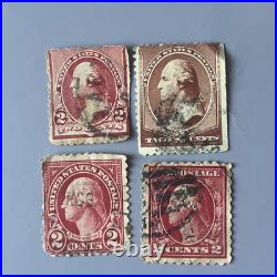 Rare US Postage Stamp group. George Washington Two 2 Cents. Four Examples