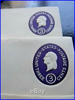 Rare United States Postage 3 Cent Raised Stamps. 4 New, 1 Used