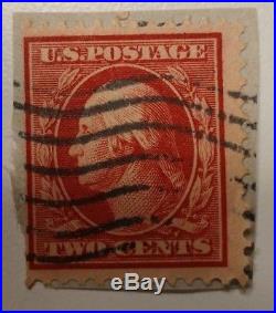 Rare Used George Washington Red Two Cent Stamp with Cancellation
