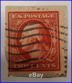 Rare Used George Washington Red Two Cent Stamp with Cancellation
