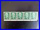 Rare Vintage Green, Thomas Jefferson 1c United States, 1968 Block of five stamps