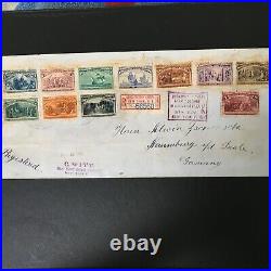 Registered Cover Columbians From New York To Germany 1893. #240, 239, 238, 237