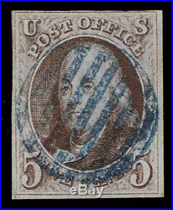 SCARCE GENUINE SCOTT #1a USED BLUE CANCEL PSE CERT SCV $415 PRICED TO SELL