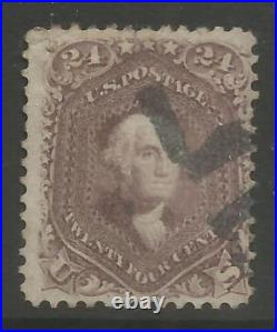 STAMPS-UNITED STATES. 1862. 24c Brown Lilac. Scott 70a. Fine Used Mute Cancel STAMPS-UNITED STATES. 1862. 24c Brown Lilac. Scott 70a. Fine Used Mute Cancel