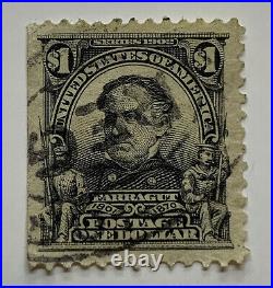 Scarce 1902 Us $1 Stamp #311 With Left Margin Straight Edge, Registered Cancel