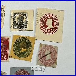 Scarce Lot Of 15 Different United States Cut Squares Corners