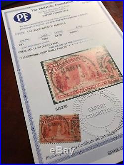 Scott #241 UNIQUE! EARLIEST KNOWN USE OF 1893 ISSUE $1 COLUMBIAN STAMP! (EKU)