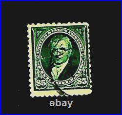 Scott# 263 $5 John Marshall Perf 12 Unwmk Used withPSE Cert (withfaults & reperf)