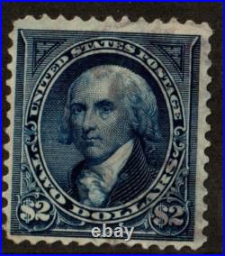 Scott 277a DARK BLUE $2.00 Madison with William T. Crowe Cert. Used