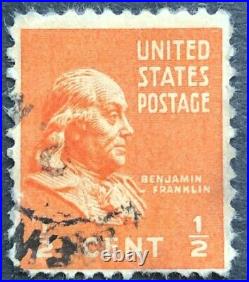 Scott 803 ½¢ Cent Benjamin Franklin Used Collectible Varieties