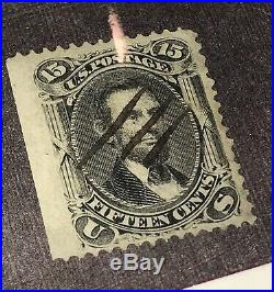 Scott #98 Used 1868 Abraham Lincoln Very Thin Paper Variety Stamp CV $475.00