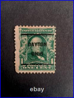 Series 1902 BENJAMIN FRANKLIN 1 Cent Green Stamp EXTREMELY RARE OVERPRINT