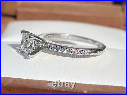 Shane Co. 14K White Gold Natural Princess Cut Diamond Ring 0.68 Ct. Center VIDEO