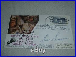 Signed Fdc Cover Gemini Gt-3 Autographed 1965 Gus Grissom John Young Auto Navy