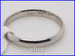 Solid Platinum 950 Mens 3.4mm Wedding Band Ring Size 11.5, 5.8 Grams