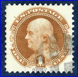 St1483 1875 #123 used RE-ISSUE of 1869 NO GRILL cv$425 (Bill Crowe expertise)