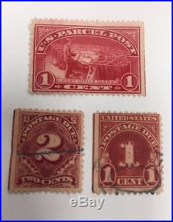 Stamps, Postage stamps One Cent Red Line, (Mint & Used). 2 Cent Red Line, used