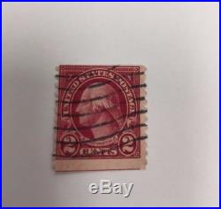 Stamps, Washington 2 Cent, Type 1, Red Line, Rare, Used