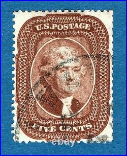 Sto132 1858 Scott#28A Indian red used with light cancellation cv$3,500