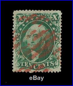 Stunning Scott #33 Type-iii Used Green Bold Red Cancel Xf Priced To Sell