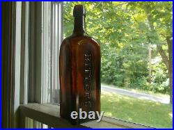 THE GLOBE TONIC BITTERS APPLIED LIP 1860s BOTTLE With EARLY TAX STAMP PORTLAND, ME