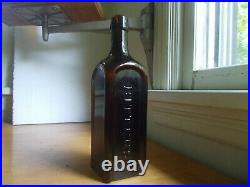 THE GLOBE TONIC BITTERS APPLIED LIP 1860s BOTTLE With EARLY TAX STAMP PORTLAND, ME