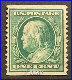 Travelstamps US Stamps Scott #352 Coil USED Perf. 12 Dark Green 1909 Wmk VLC