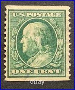 Travelstamps US Stamps Scott #352 Coil USED Perf. 12 Dark Green 1909 Wmk VLC