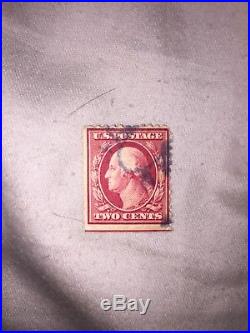 True rare red line Washington 2 cent stamp red