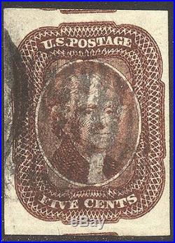 U. S. #12 CHOICE Used XF withCert 5c Red Brown
