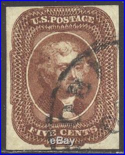 U. S. #12 Used withCert 5c Red Brown