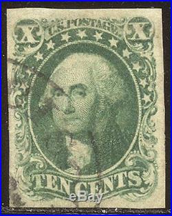 U. S. #13 Used XF withCert 10c Green, Type I