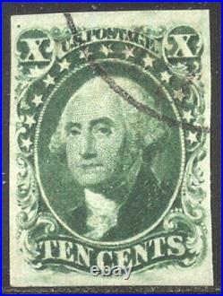 U. S. #14 Used XF withCert 10c Green, Type II