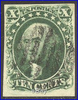 U. S. #16 RARE Used withCert 10c Green, Type IV