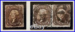 U. S. 1861-66 Stamps Scott 73, 75, 76, 76a pair, 77, 78b Used
