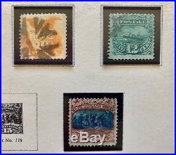 U. S. 1869 Stamps with Grill Scott 112, 113, 114, 116, 117, 119, 121 Used