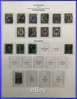 U. S. 1873 & 1879 Official Stamps Collection some with fancy cancels