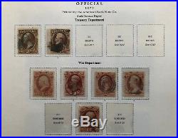 U. S. 1873 & 1879 Official Stamps Collection some with fancy cancels