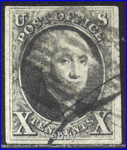 U. S. #2 Used with Cert 1847 10c Black
