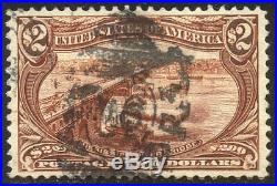 U. S. #293 CHOICE Used XF withCert 1898 $2.00 Trans-Mississippi