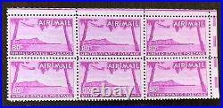 U. S. 80c Airmail Block Of 6 Mint No Gum