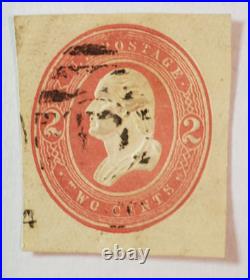 U. S. Postage George Washington Red 2¢ Oval Embossed Stamp c. 1883 01