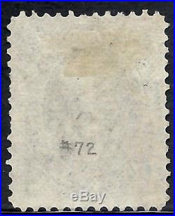 U. S. SCOTT 72 USED FINE 1861 90c BLUE ISSUE GEORGE WASHINGTON CAT $600