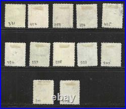 U. S. STAMPS #331-342 - WASH-FRANK SET 12 - FLAT, p12, w191 - 1908 - USED