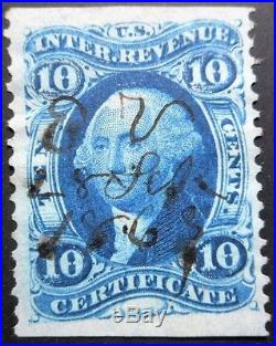 U. S. StampRevenuesScott#R33b, 10c, Blue, Certificate, issue, 1872-1871, CERT