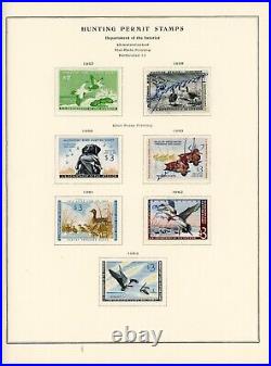 UNITED STATES-13 Ducks stamps Scott #RW24-#RW36 Mounted on Scott Pages